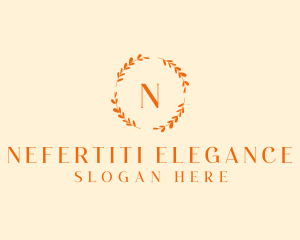 Elegant Gold Floral Wreath logo design