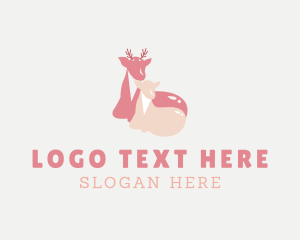 Playground - Mother and Baby Deer logo design
