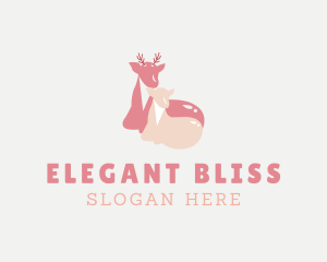 Nursery School - Mother and Baby Deer logo design