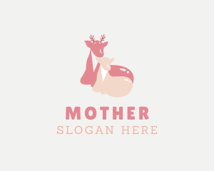 Mother and Baby Deer logo design