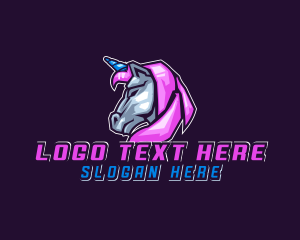 Pegasus - Unicorn Gamer Stallion logo design