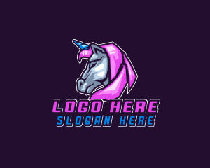 Videogame - Unicorn Gamer Stallion logo design
