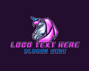 Cartoon - Unicorn Gamer Stallion logo design
