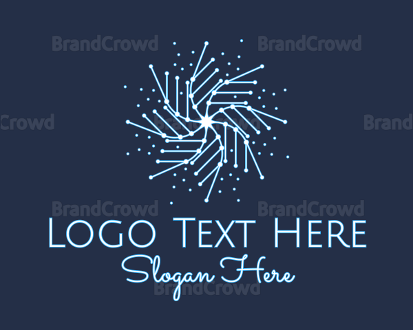 Winter Ice Snowflake Logo