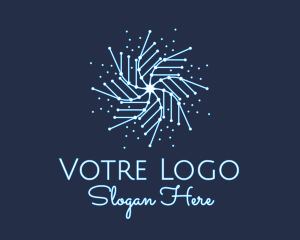 Winter Ice Snowflake  Logo