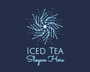 Winter Ice Snowflake  logo design