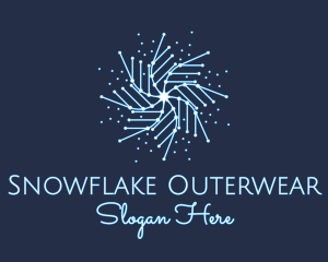 Winter Ice Snowflake  logo design