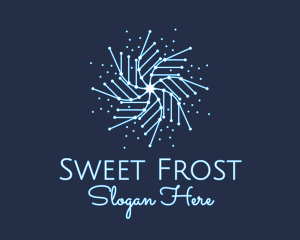 Winter Ice Snowflake  logo design