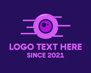 Cyber - Purple Eye Surveillance logo design