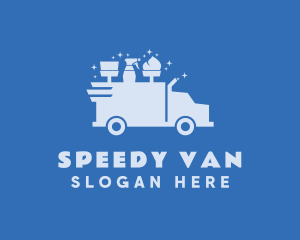 Van - Blue Housekeeping Van logo design