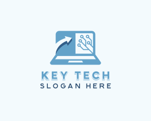 Laptop Tech Circuitry logo design