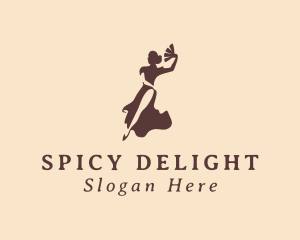 Salsa - Sexy Lady Dancing logo design