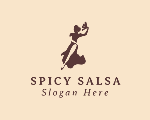 Salsa - Sexy Lady Dancing logo design