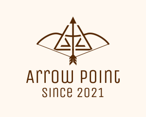 Archery - Wooden Bow & Arrow logo design