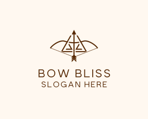 Wooden Bow & Arrow  logo design