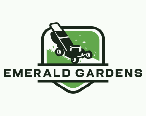 Lawn Mower Grass Cutter logo design