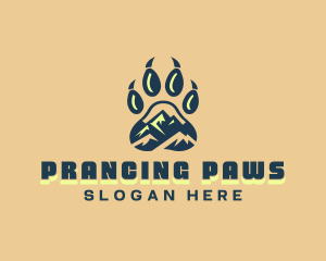 Wild Mountain Animal Paw logo design