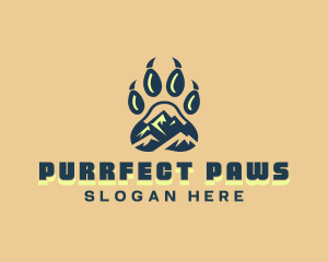 Wild Mountain Animal Paw logo design