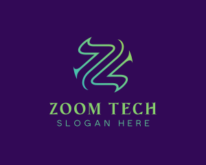 Abstract Tech Letter Z logo design