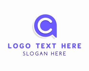 Thought Bubble - Communication Chat Letter C logo design