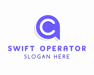 Operator - Communication Chat Letter C logo design
