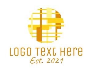 Detailed - Yellow Abstract Textile logo design