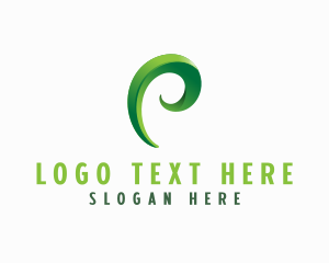 Swirl - Leaf Nature Letter P logo design