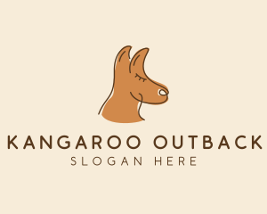 Brown Australian Kangaroo logo design