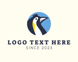 King - King Penguin Crown logo design