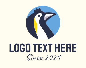 Sea Animal - King Penguin Emblem logo design