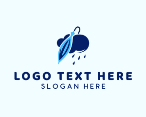 Rainy - Umbrella Rain Cloud Weather logo design