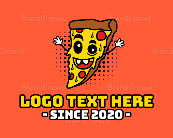 Pepperoni Pizza Cartoon Logo