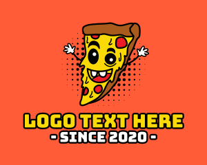 Hungry - Pepperoni Pizza Cartoon logo design