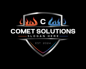 HVAC Thermal Heating Cooling logo design