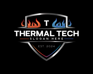 HVAC Thermal Heating Cooling logo design