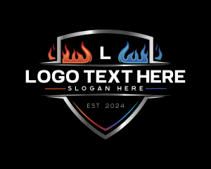 Heating - HVAC Thermal Heating Cooling logo design