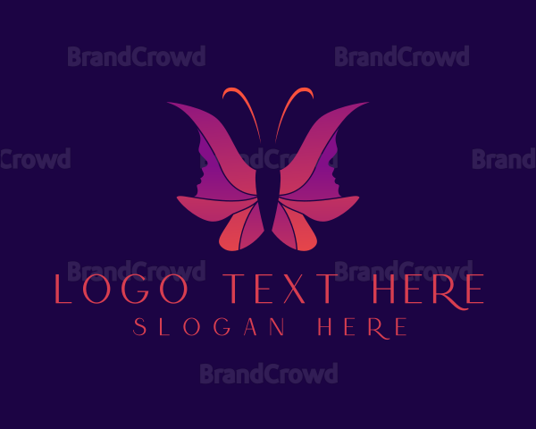 Butterfly Woman Beauty Couture Logo