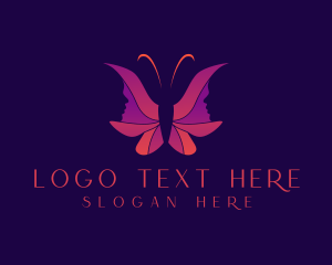 Mental Care - Butterfly Woman Beauty Couture logo design