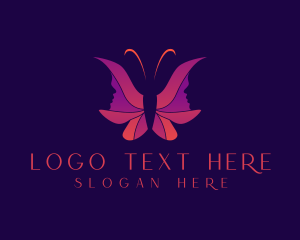 Meditation - Butterfly Woman Beauty Couture logo design