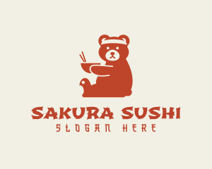 Japanese Ramen Bear logo design