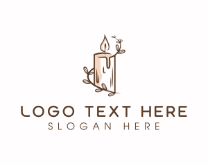 Candle  Light - Candle Wax Flame logo design
