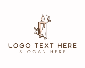 Scented - Candle Wax Flame logo design