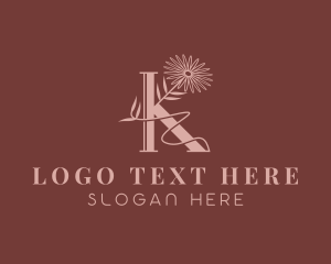 Beauty Product - Floral Boutique Letter K logo design