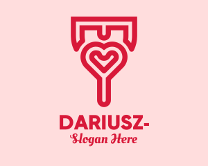 Dating Site - Romantic Heart Key logo design