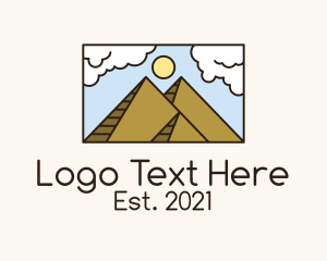 Tourist Spot - Egypt Pyramid Scenery logo design