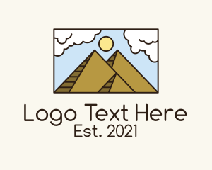 Travel Guide - Egypt Pyramid Scenery logo design