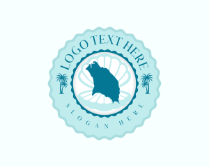 Dominican - Barbuda Island Beach logo design