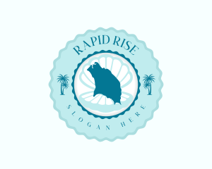 Barbuda Island Beach Logo