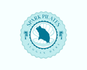 Barbuda Island Beach Logo