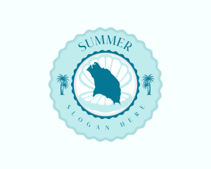 Barbuda Island Beach logo design